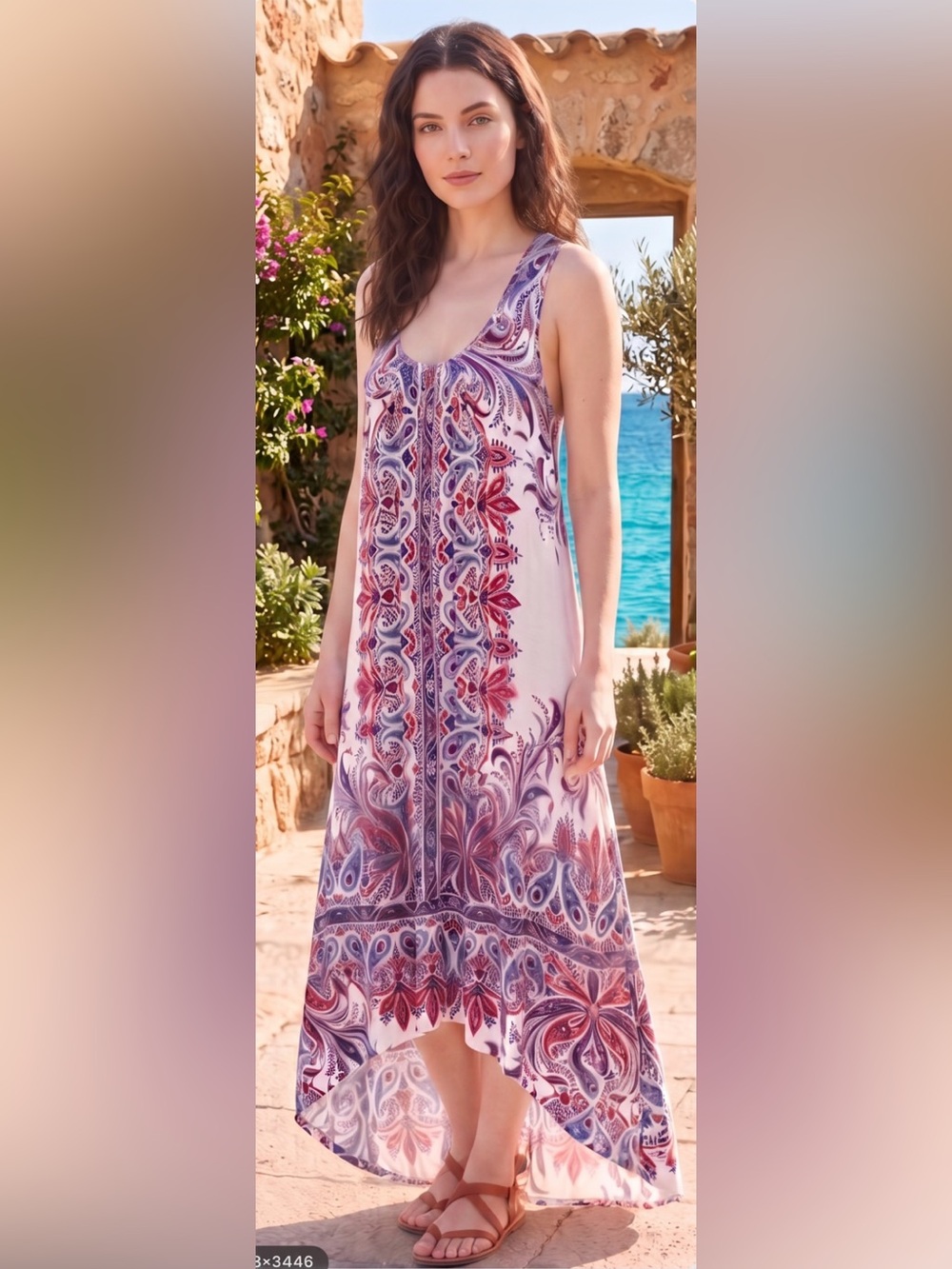 Christopher & Banks Women’s Paisley Maxi V-Neck Multicolored Lined Dress Size XL